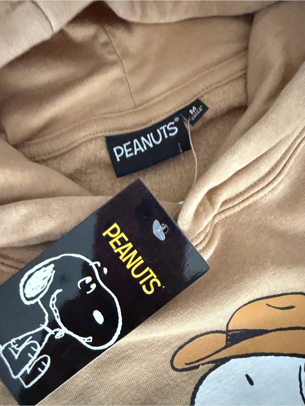 Peanuts Tan Crewneck Sweatshirt with Snoopy Country Graphic - Picture 2 of 4